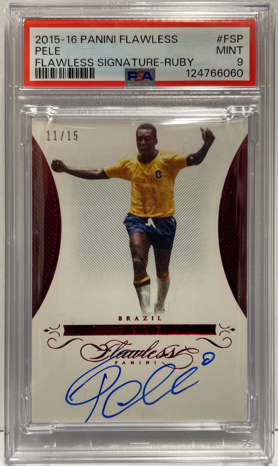 2015/16 Panini Flawless Ruby Ruby Pele Autograph PSA 9 2015/16 Panini Flawless Ruby Ruby Pele Autograph PSA 9