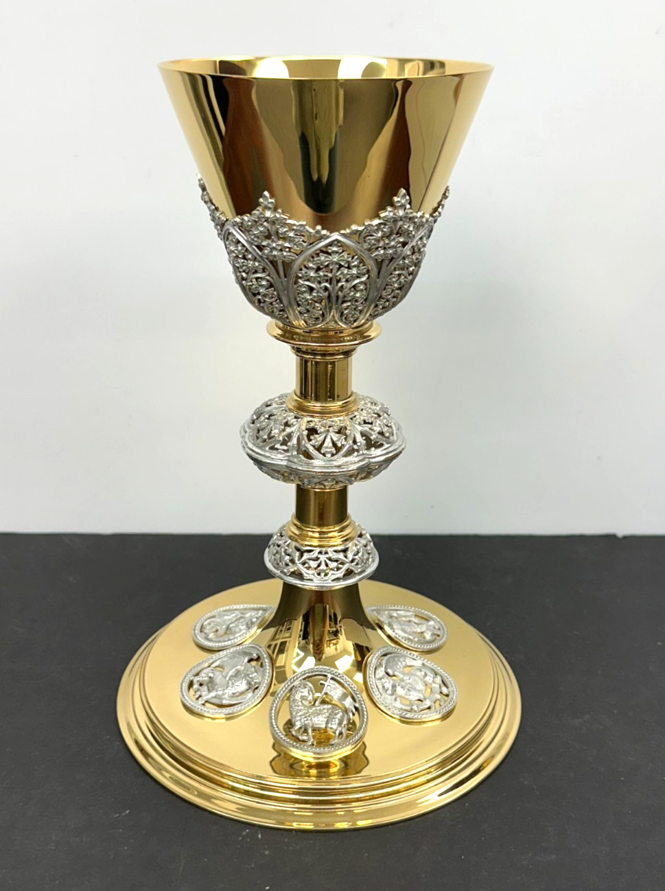 Beautiful Antique 100 Year Old German Gothic Chalice with Filigree (AH860)