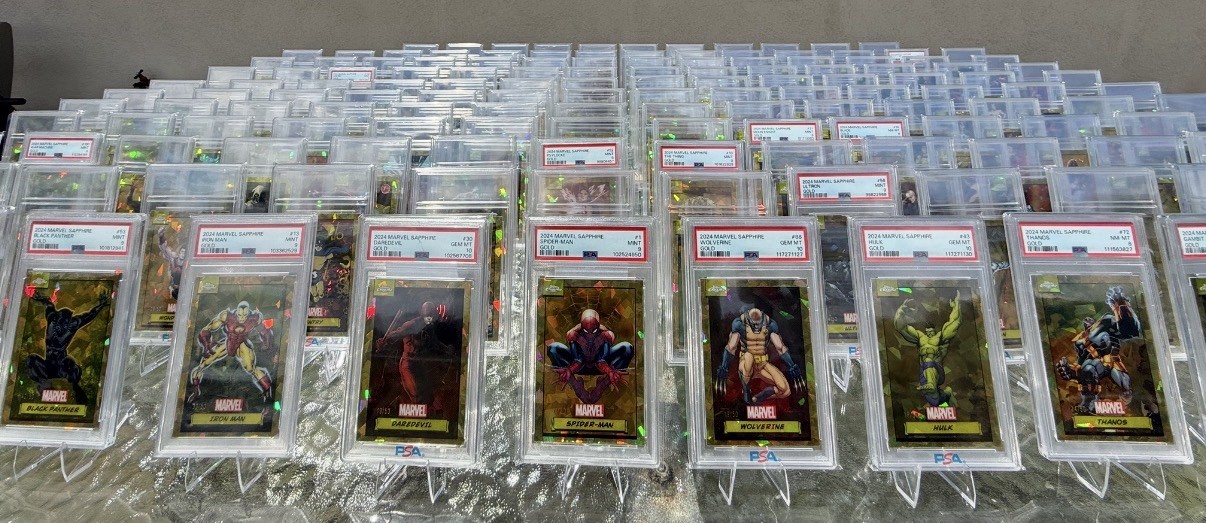 2024 Topps Chrome Marvel Sapphire - Gold /50 - FULL SET (150 Cards) 2024 Topps Chrome Marvel Sapphire - Gold /50 - FULL SET (150 Cards)