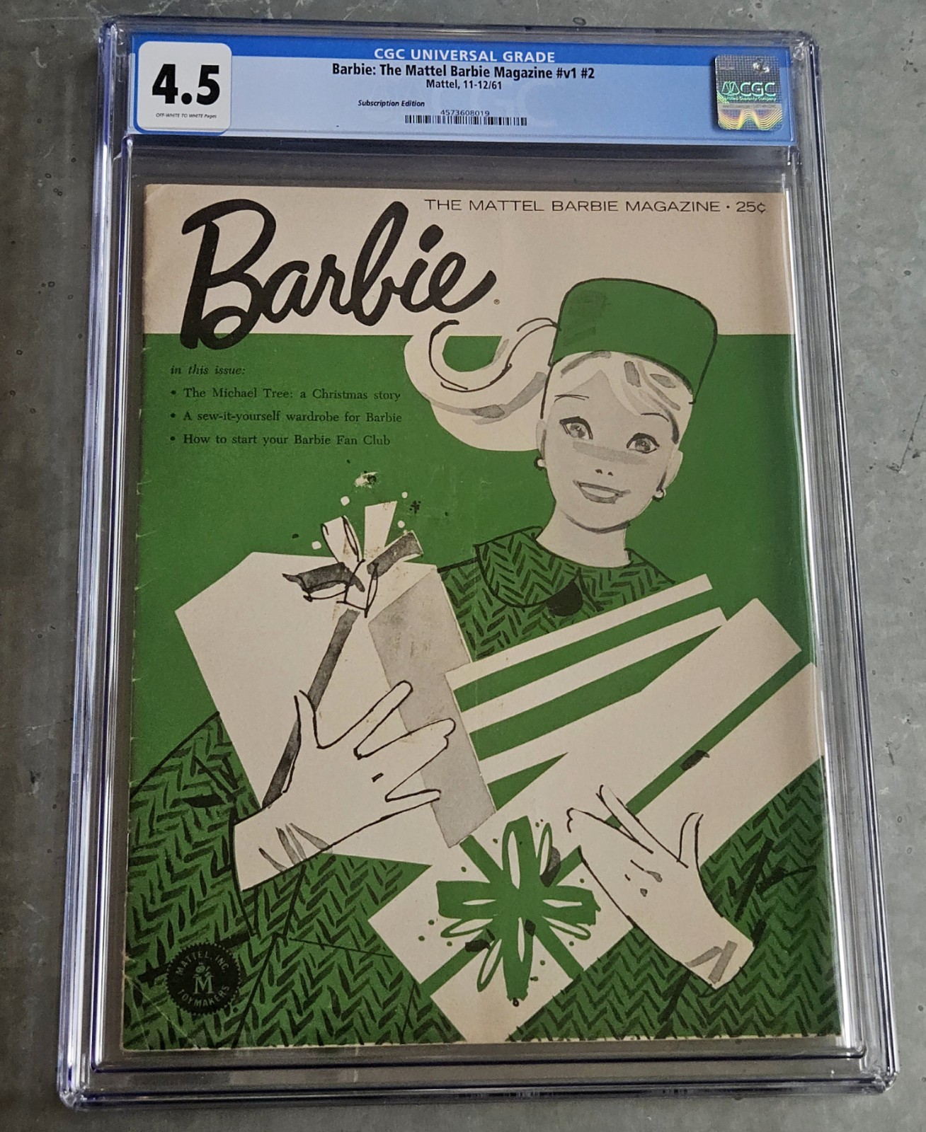 BARBIE: The Mattel Barbie Magazine - Issue #2 - 11/1961  - CGC 4.5 👻RARE👻