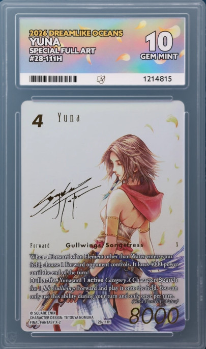 Yuna 28‑111H - Special Full Art Signature - FFTCG - ACE 10 Yuna 28‑111H - Special Full Art Signature - FFTCG - ACE 10