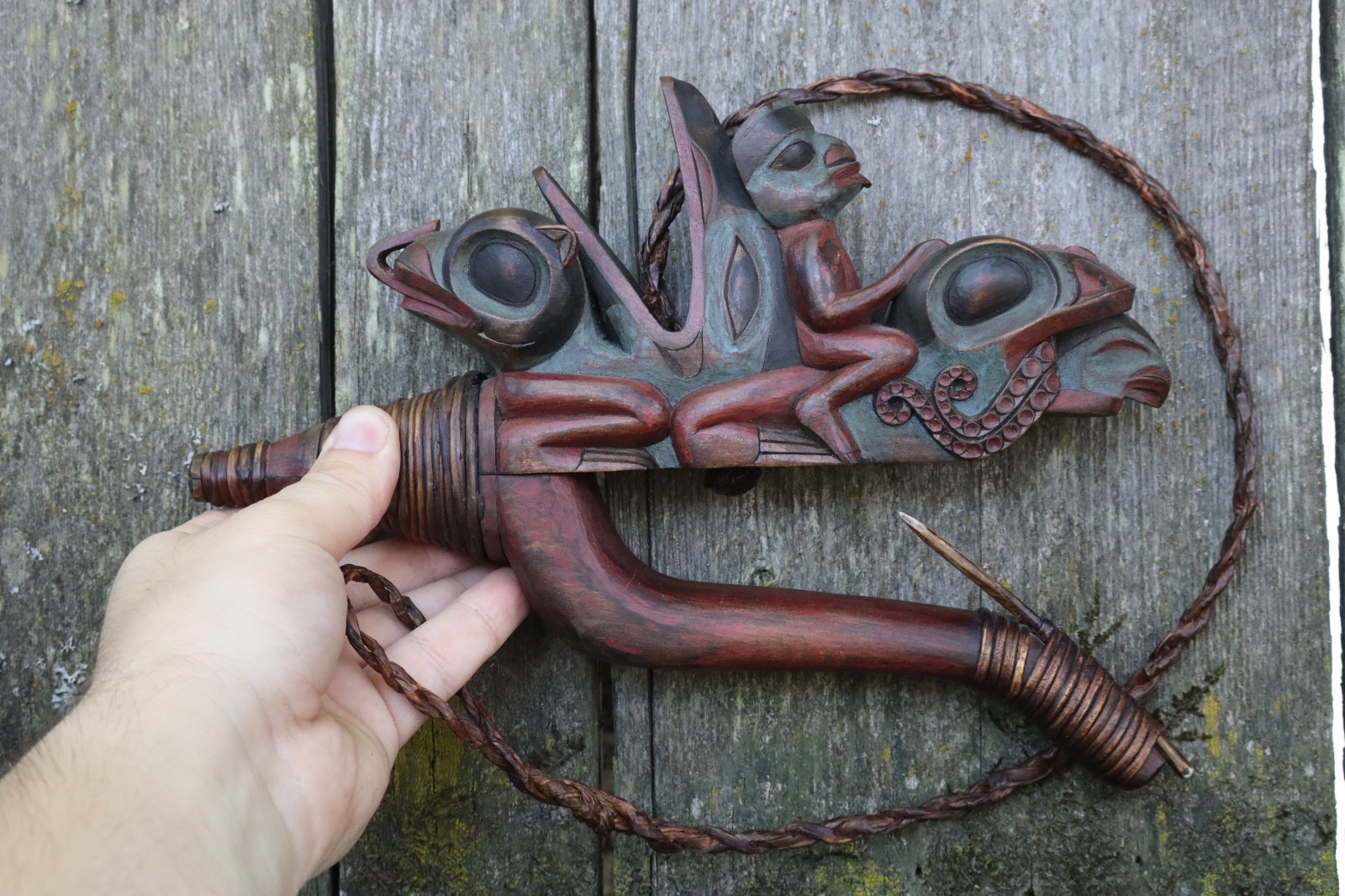 Exquisite Scott Jensen (Adopted Tlingit) Northwest Coast Halibut Hook Sculpture 