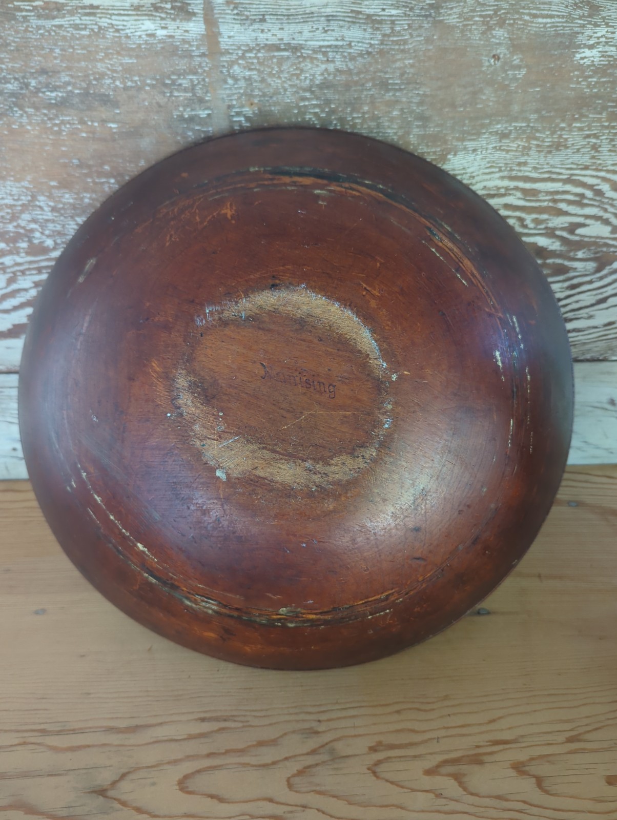 Antique Munsing Wooden Dough Bowl 14.5 Antique Munsing Wooden Dough Bowl 14.5