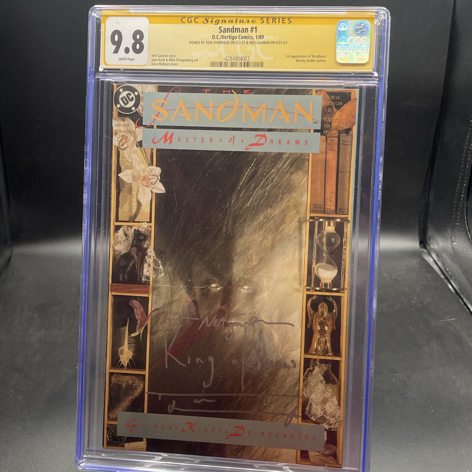 SANDMAN 1 CGC 9.8 SS SIGNED BY CREATOR NEIL GAIMAN & ACTOR TOM STURRIDGE QUOTE SANDMAN 1 CGC 9.8 SS SIGNED BY CREATOR NEIL GAIMAN & ACTOR TOM STURRIDGE QUOTE