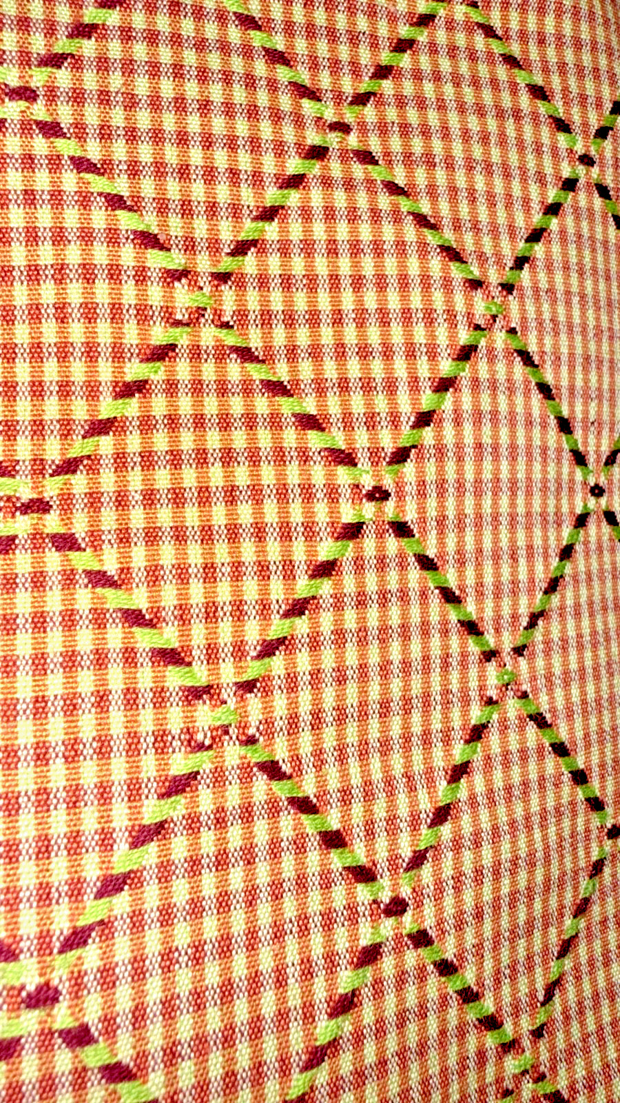 French Scalamandre Fabric 9 yds, Rose Brick w/green diamond lattice, all cotton French Scalamandre Fabric 9 yds, Rose Brick w/green diamond lattice, all cotton