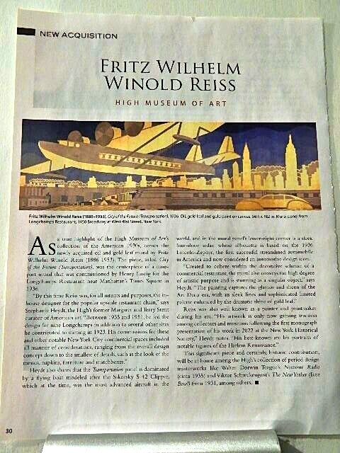 FRITZ WILHELM WINOLD REISS ART PIECE VTG ORIG  2024 ADVERTISEMENT,