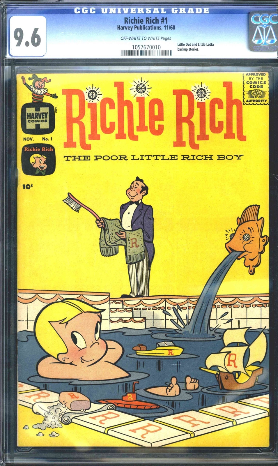 1960 Richie Rich #1 Harvey Publications CGC 9.6 Off-White to White Pages Issue 1