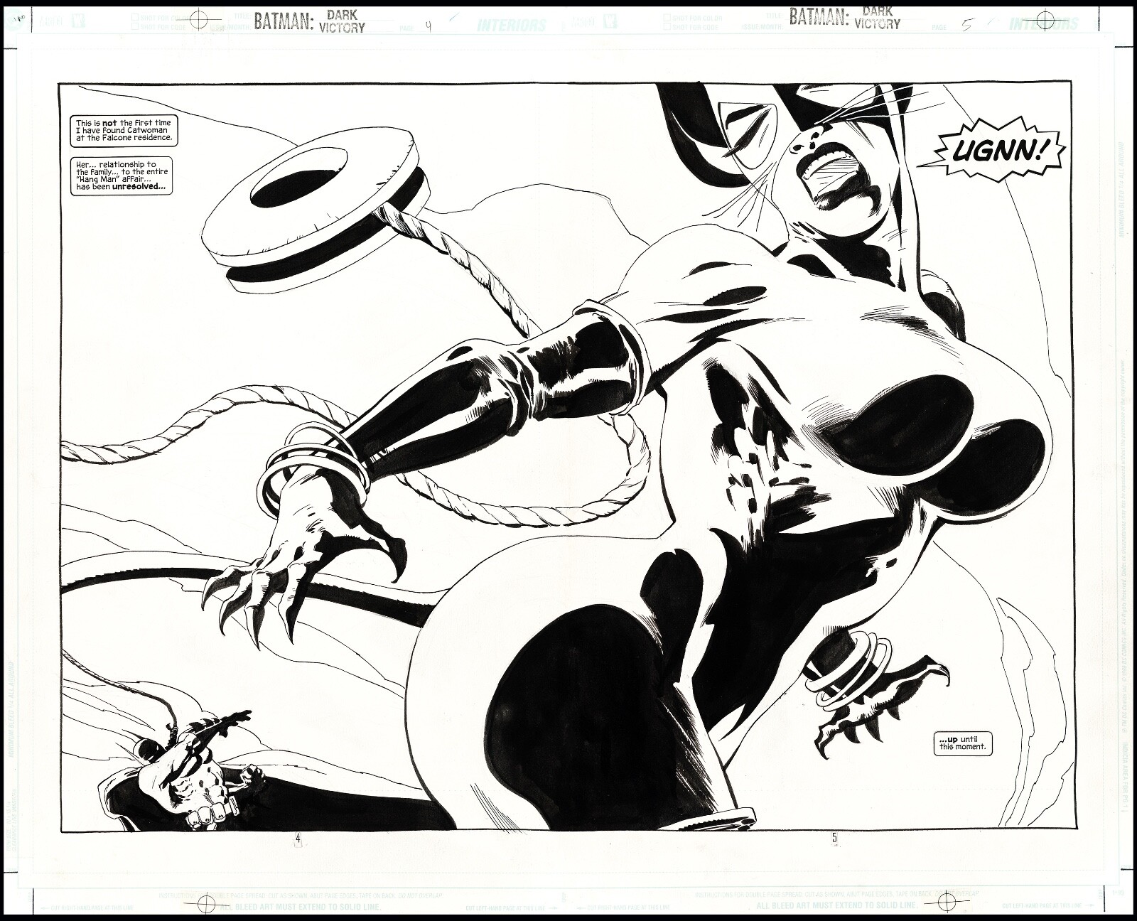 Batman Dark Victory #13 Double page splash Catwoman art by Tim Sale Batman Dark Victory #13 Double page splash Catwoman art by Tim Sale