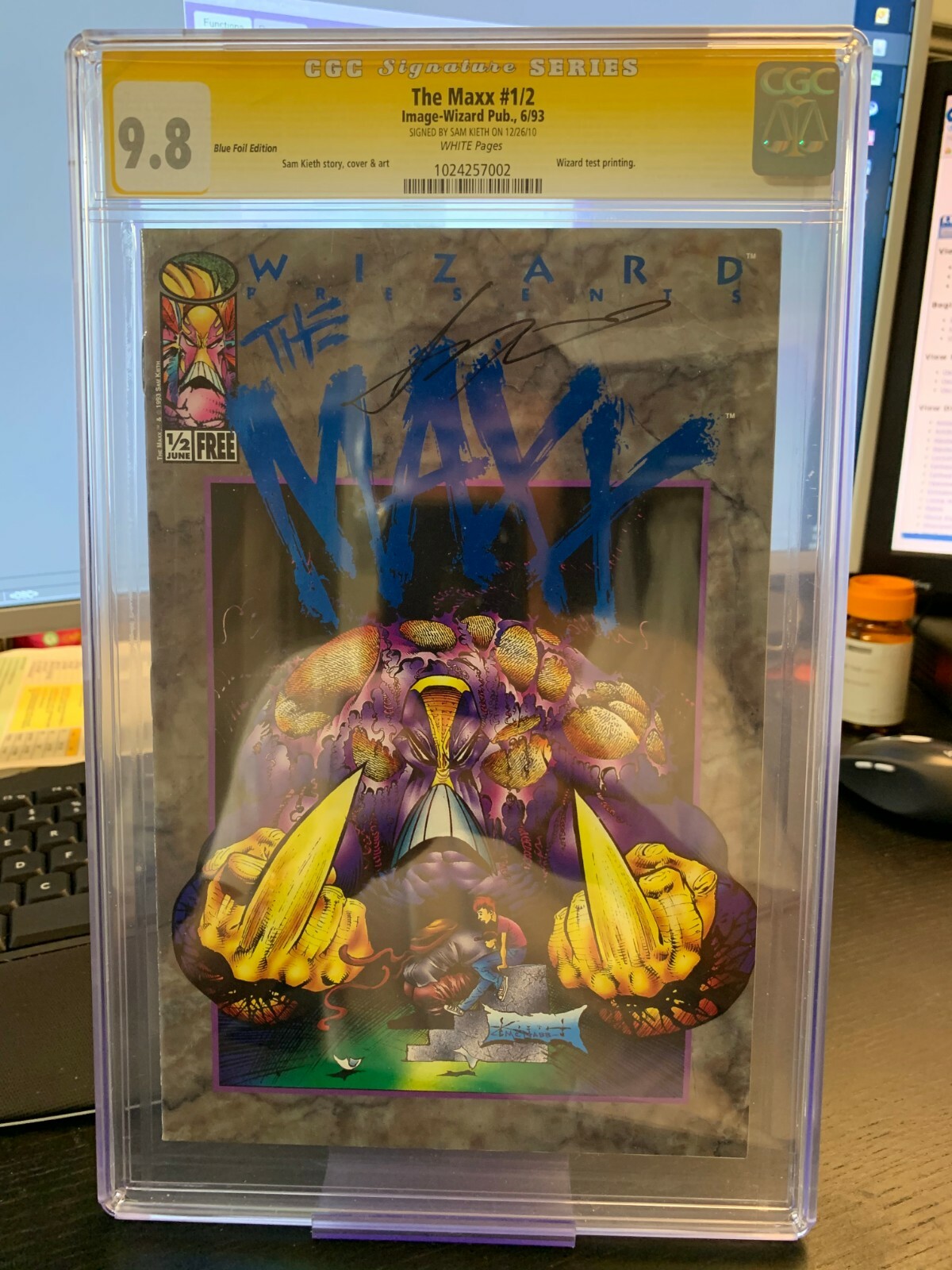 MAXX #1/2 BLUE FOIL CGC 9.8 SAM KIETH TEST PRINT ONLY 10 PRINTED RARE HTF SCARCE