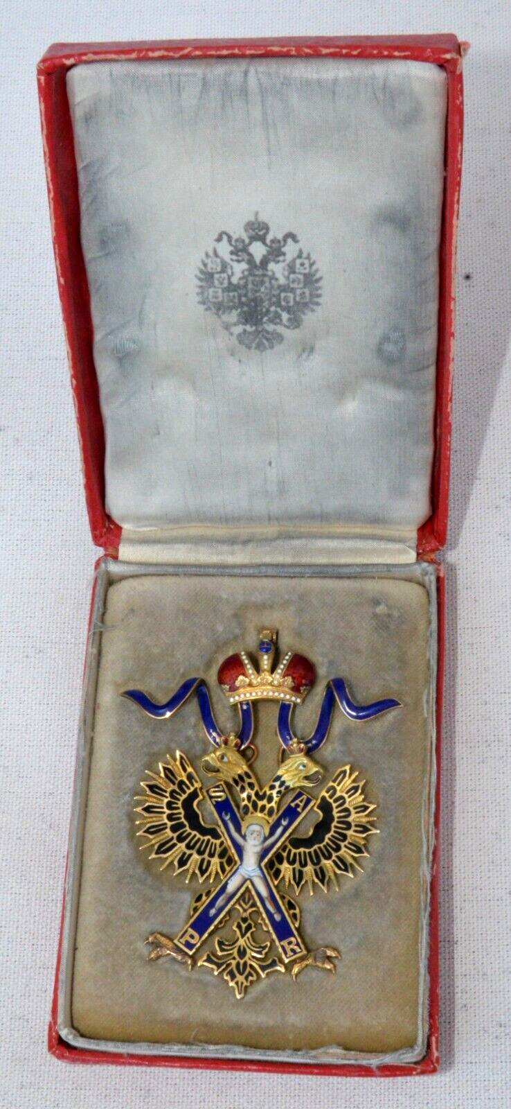 RUSSIAN IMPERIAL 56 GOLD AWARD APOSTLE St ANDREW ORDER MEDAL TSAR ROYAL MILITARY
