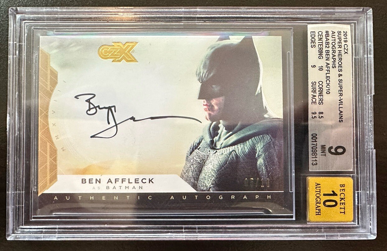 CZX DC Super Heroes & Villains Ben Affleck as Batman Autograph on Card /10 BGS CZX DC Super Heroes & Villains Ben Affleck as Batman Autograph on Card /10 BGS