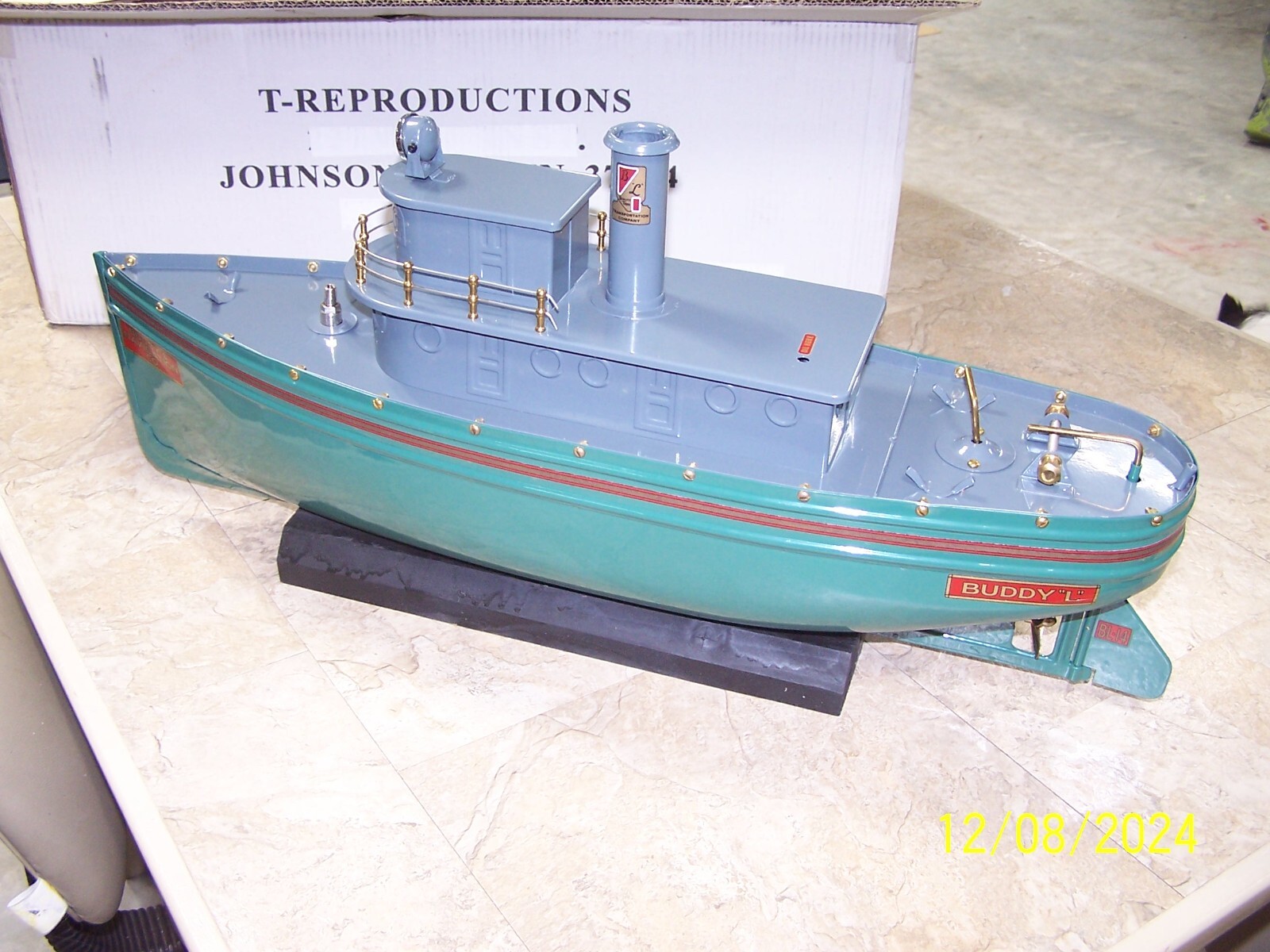 Vintage Pressed Steel 1928 Buddy L BL14 T's Reproduction Tug Boat MIB