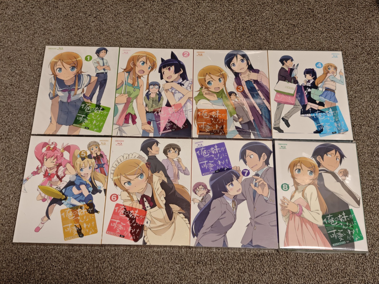 Oreimo Blu-ray Full Production Vol 1-8 each inc CD booklet art