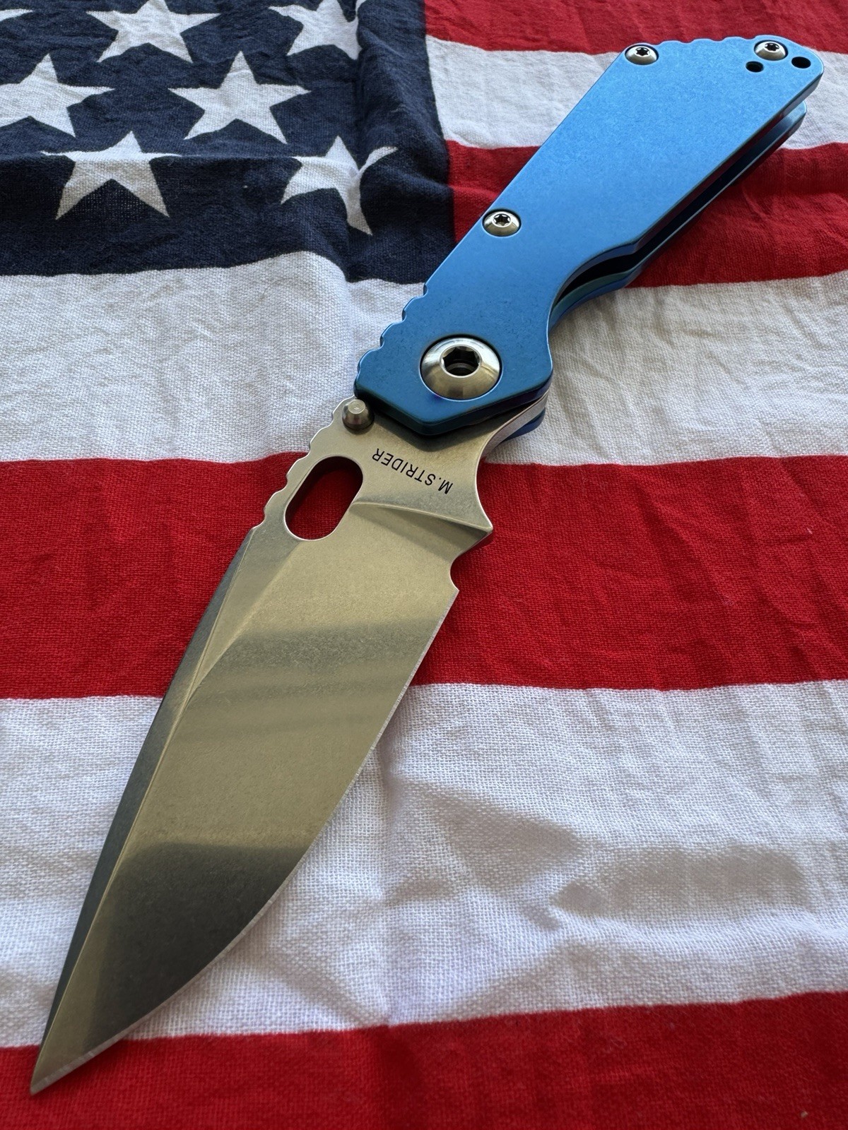 Mick Strider SNG Performance Series- Stonewashed Blade and Cobalt DLC Scales