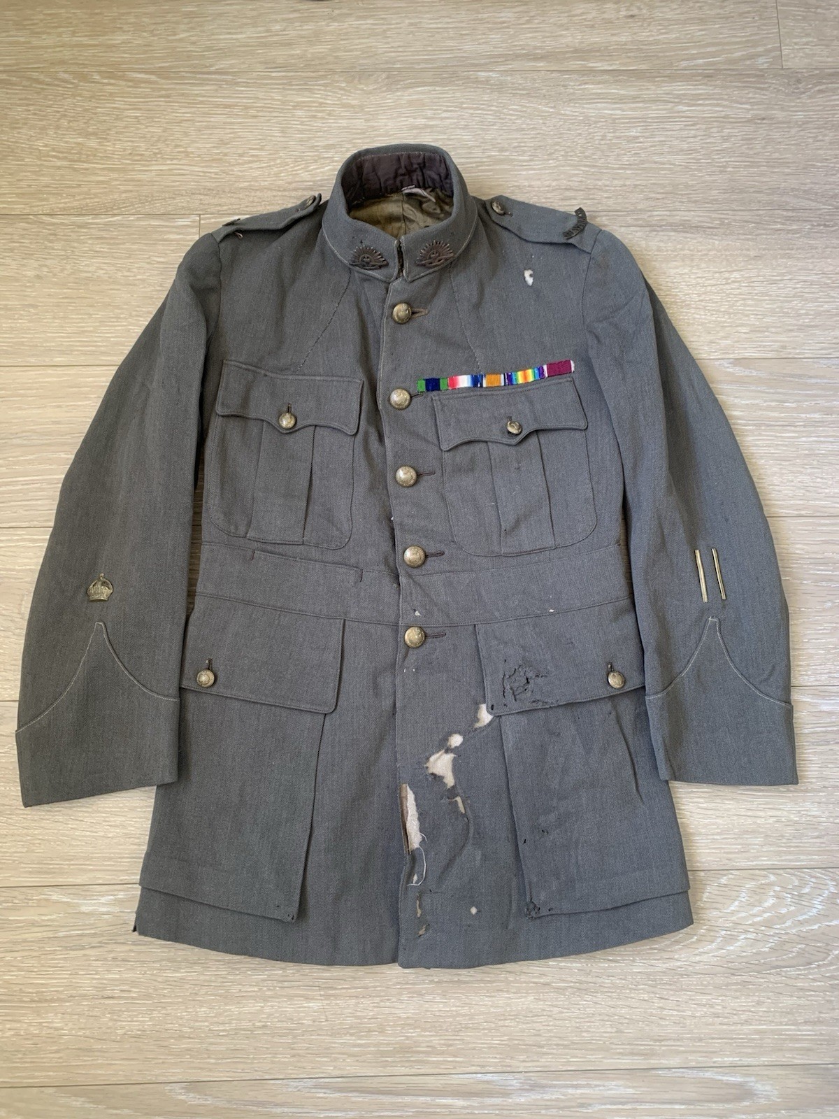 Scarce WW1 Australian Army Warrant Officer P1902 Khaki Field Service Tunic 1918