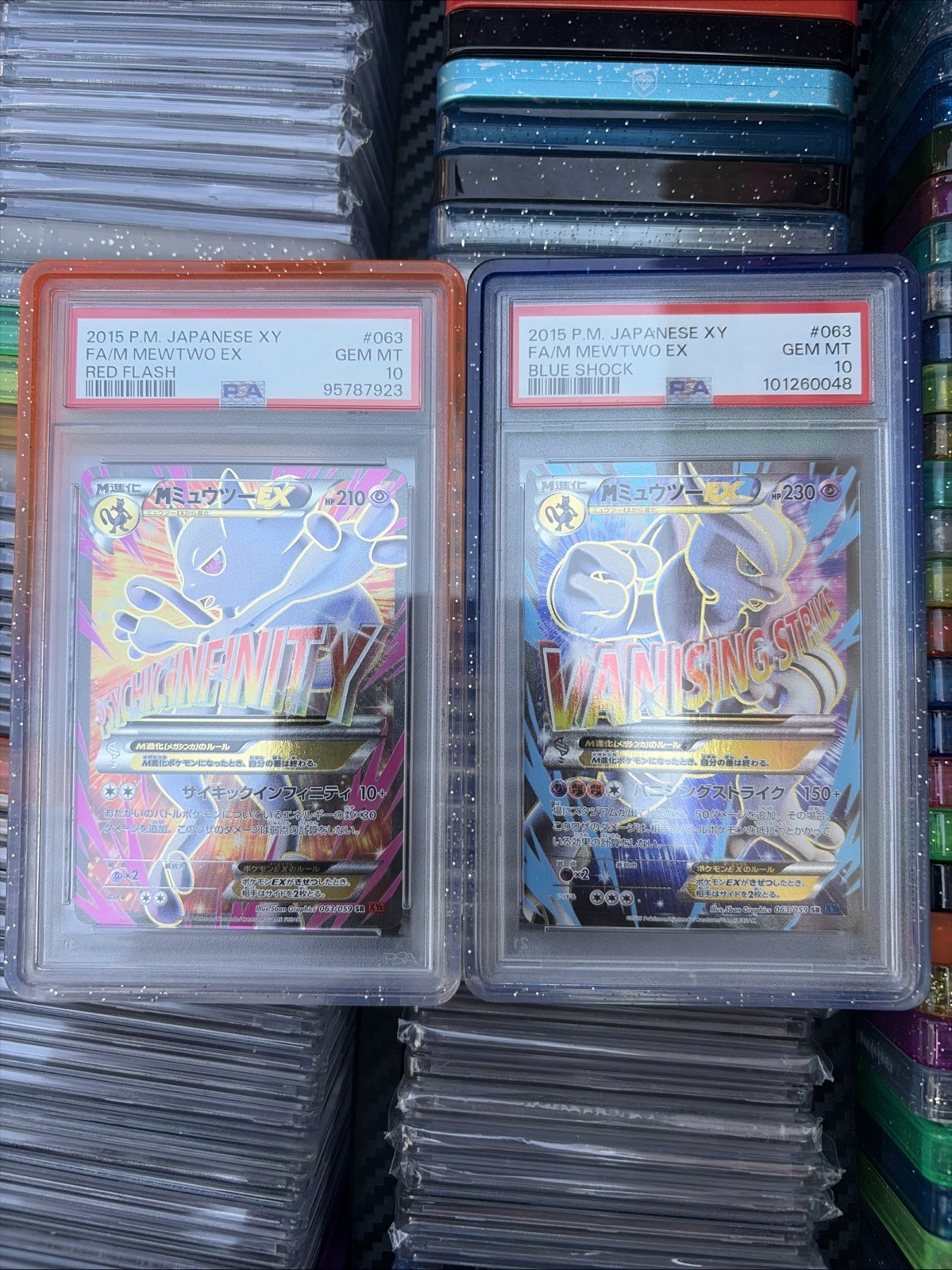 Mega Mewtwo EX #063 Red Flash + Blue Shock Unlimited PSA 10 POP 15 POP 22 Mega Mewtwo EX #063 Red Flash + Blue Shock Unlimited PSA 10 POP 15 POP 22
