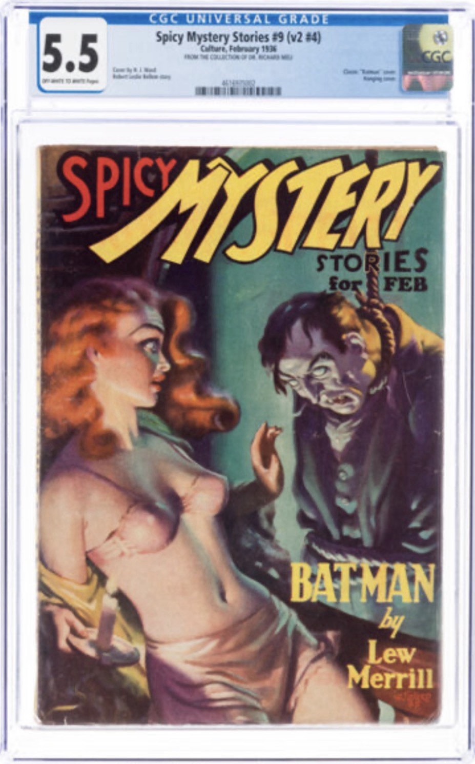 Spicy Mystery Stories #9 Feb. 1936 CGC 5.5 VG/FN Classic Batman Cover Spicy Mystery Stories #9 Feb. 1936 CGC 5.5 VG/FN Classic Batman Cover