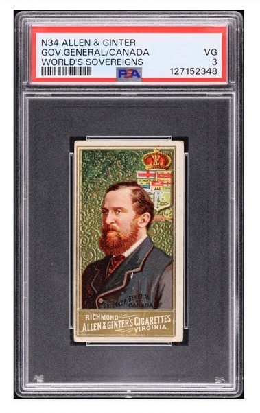 V. RARE 1889 Allen & Ginter LORD STANLEY Rookie NHL Inaugural HOF-er ICE HOCKEY V. RARE 1889 Allen & Ginter LORD STANLEY Rookie NHL Inaugural HOF-er ICE HOCKEY