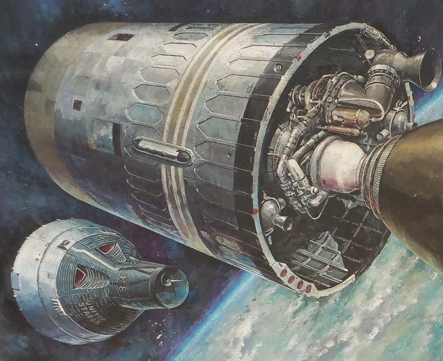 1965 BORMAN LOVELL gemini astronaut aerojet rocketdyne moon vtg nasa space art 1965 BORMAN LOVELL gemini astronaut aerojet rocketdyne moon vtg nasa space art