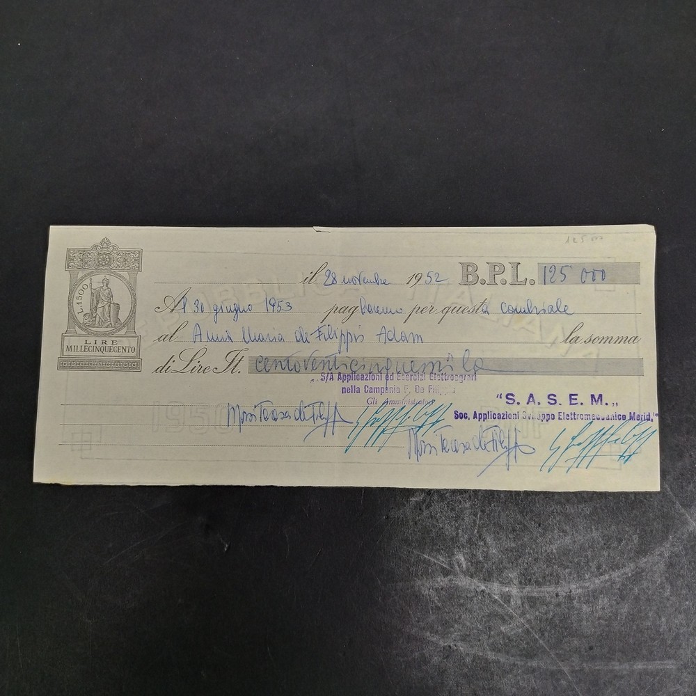 Maria Teresa De Filippis Driver Signed Exchange Expires June 30, 1953 Maria Teresa De Filippis Driver Signed Exchange Expires June 30, 1953