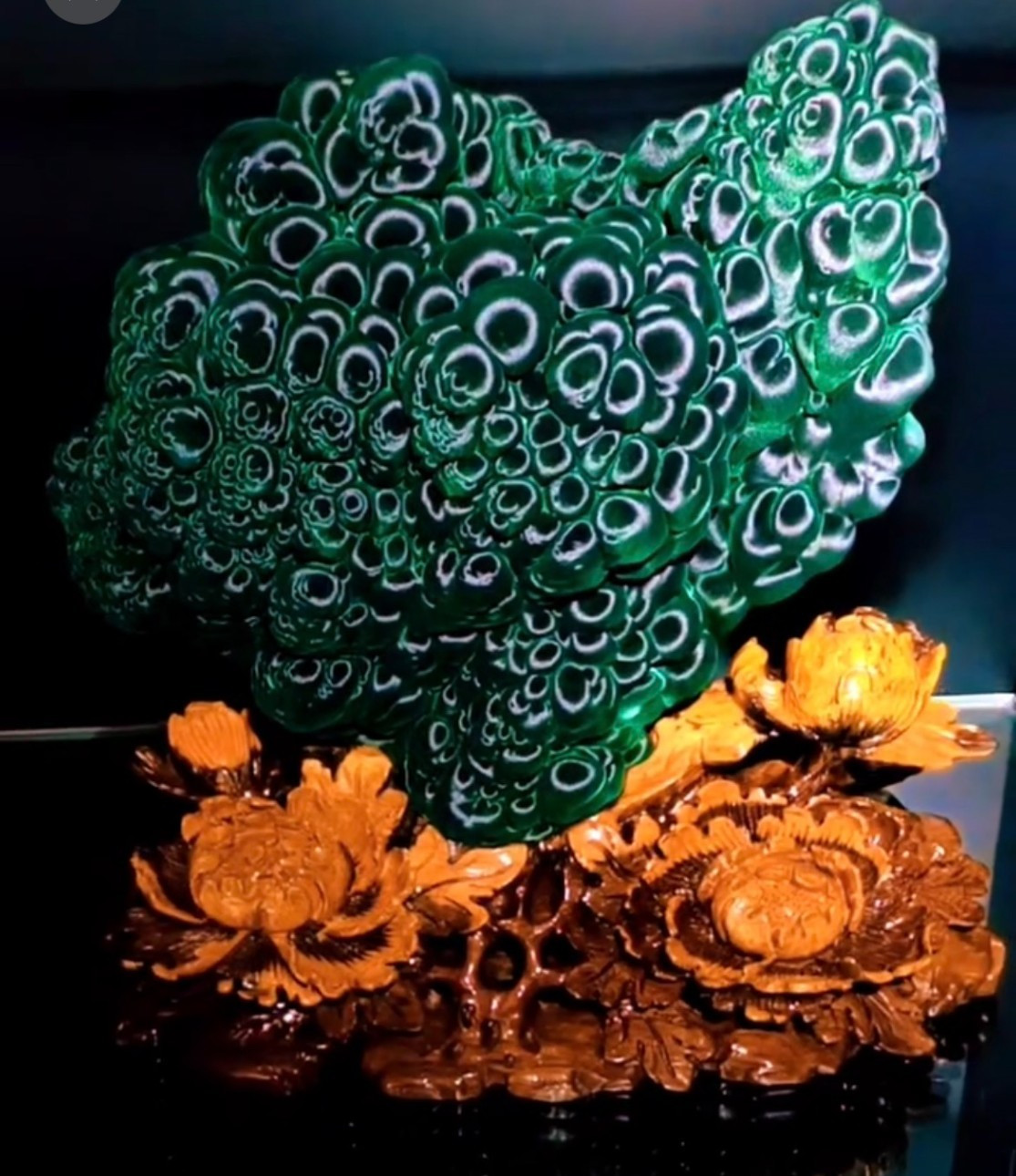 46.29lb Large Natural Cat Eye Green Malachite Silk Surface Mineral Specimen