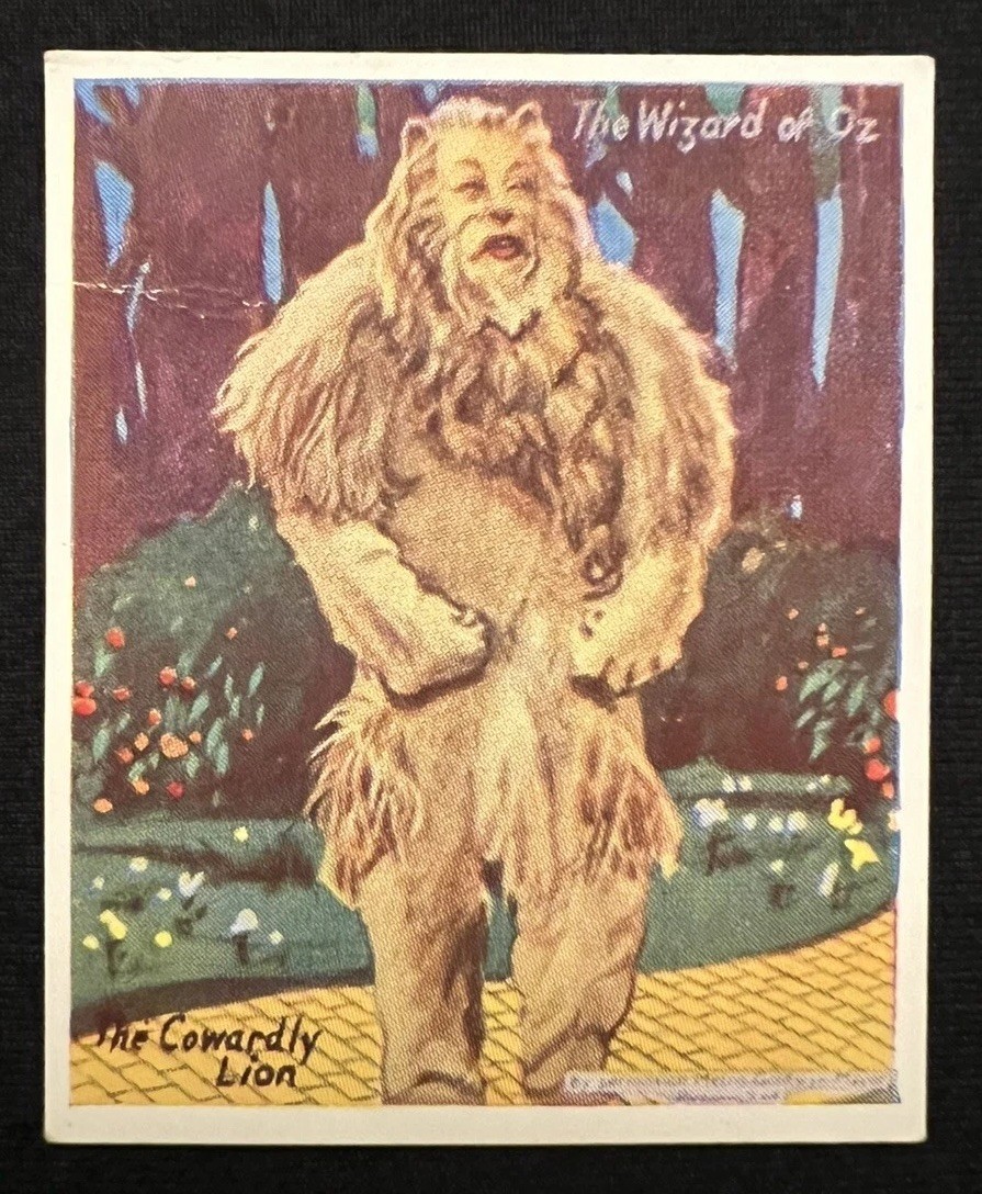 1939 BARRATT & CO THE COWARDLY LION *ROOKIE CARD* WIZARD OF OZ TOTAL POP 1 1939 BARRATT & CO THE COWARDLY LION *ROOKIE CARD* WIZARD OF OZ TOTAL POP 1