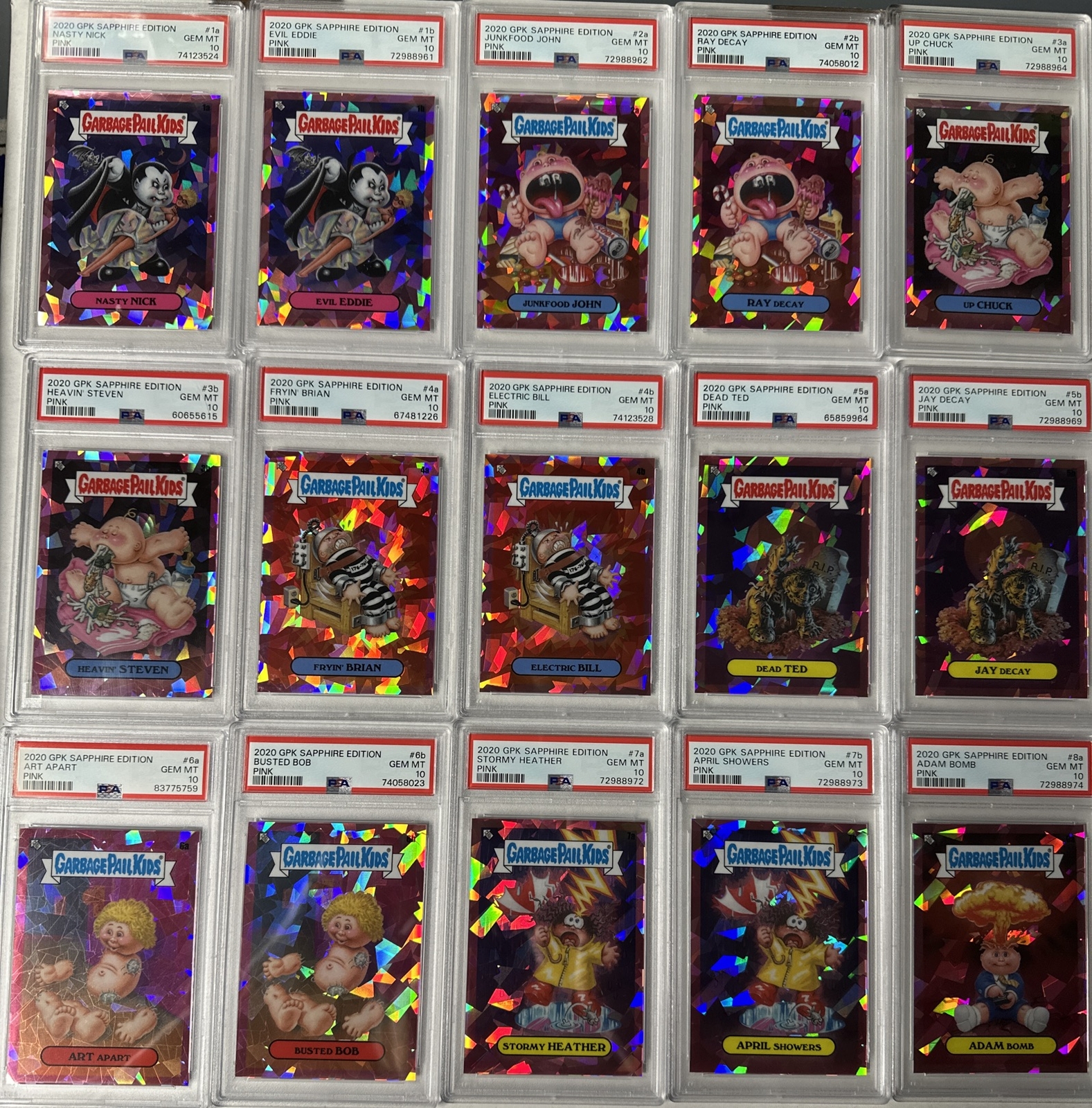2020 Topps Sapphire GPK Pink PSA 10 Complete 100/100 All Graded Gems 25 Pop 1s 2020 Topps Sapphire GPK Pink PSA 10 Complete 100/100 All Graded Gems 25 Pop 1s