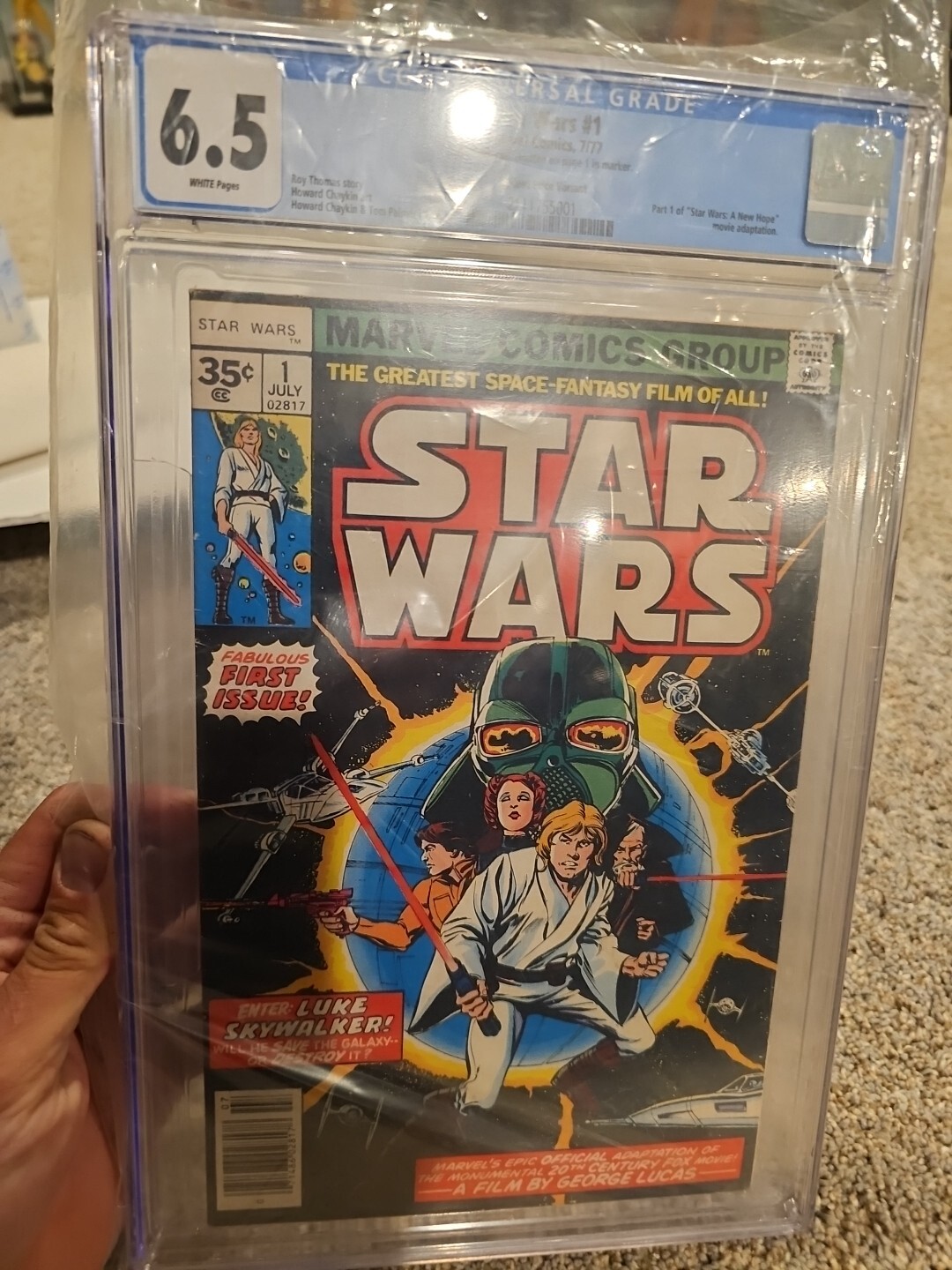 Star Wars #1 CGC 6.5 White Pages 35 Cent Price Variant Signed By Roy Thomas Star Wars #1 CGC 6.5 White Pages 35 Cent Price Variant Signed By Roy Thomas