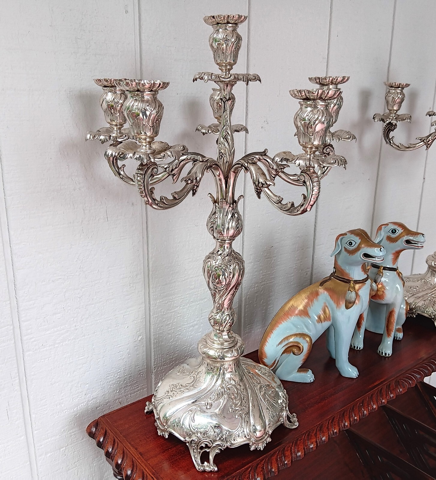 KAISER WILHELM II sterling silver candelabra  vtg german royalty WWI holland art