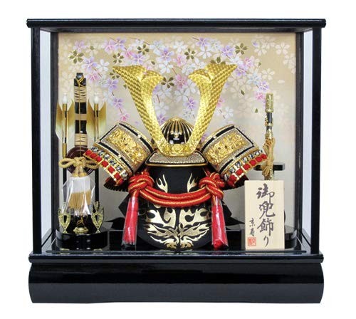 Kyoju May Festival Doll Helmet Ornament Case 41cm (16.1in) Japan Vintage