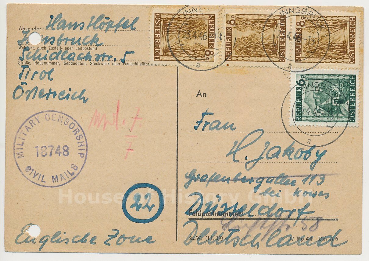 125853, Friedrich-Wilhelm Jakoby General, Postcard Pianist Hans Höpfel, 1946 125853, Friedrich-Wilhelm Jakoby General, Postcard Pianist Hans Höpfel, 1946