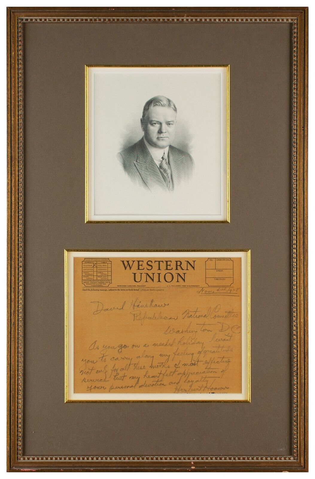 Herbert Hoover - Autograph Letter Signed on 11-4-1928 - Two Days Before Election