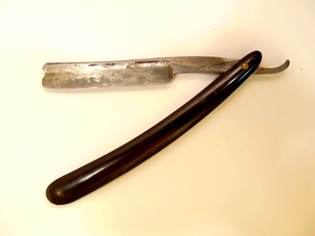 older J.R. Torrey, Worcester, Mass. straight razor (handle damaged near rivet) older J.R. Torrey, Worcester, Mass. straight razor (handle damaged near rivet)